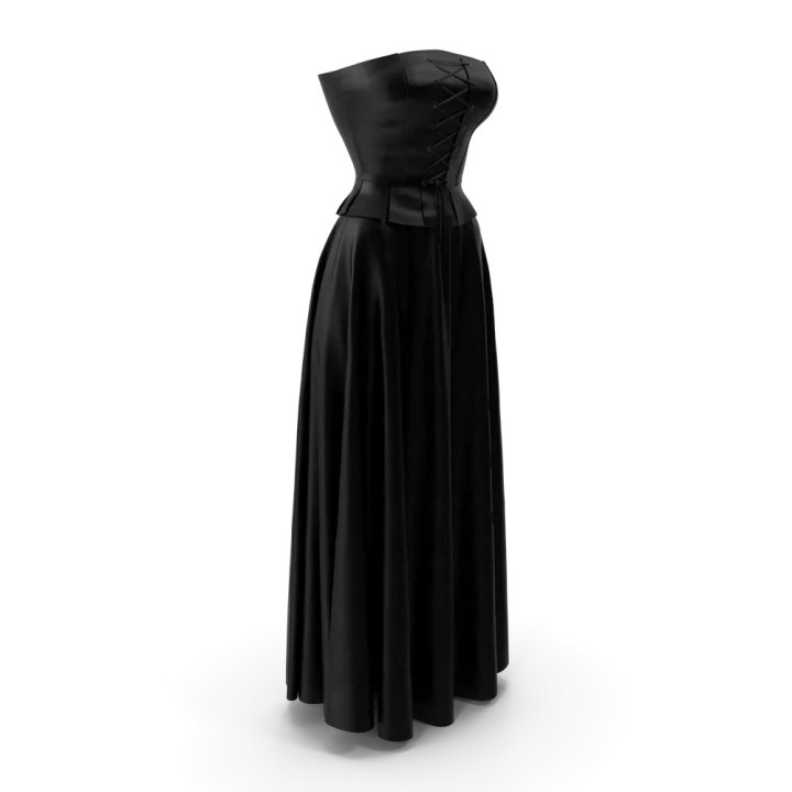 Conjunto corsé y falda negra
