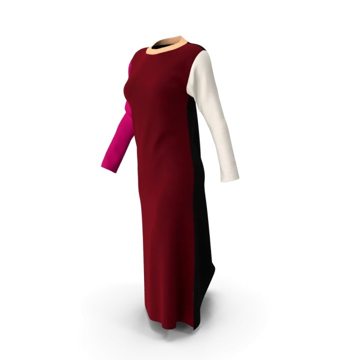 Traje bicolor rojo y negro