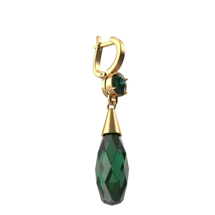 Green crystal earrings