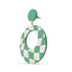 Emerald oval earrings