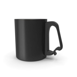 Black aluminium mug