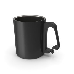 Black aluminium mug